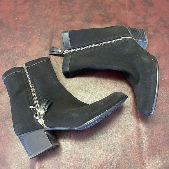 Stuart Weitzman‎ black goreit gore-tex boots mid calf heel size 8 - Picture 1 of 11